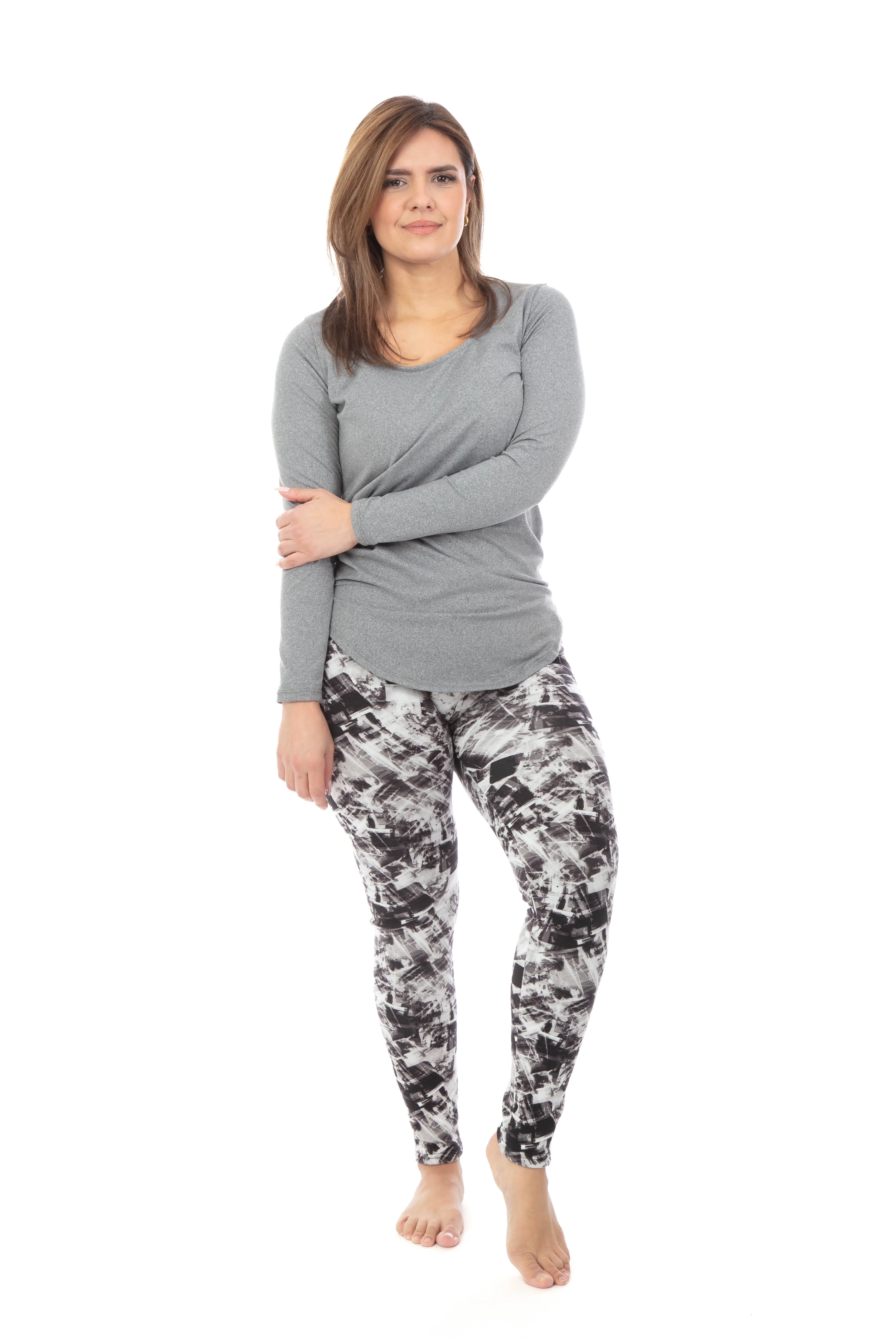 B&W Abstract - Cozy Lined Leggings - Image 2