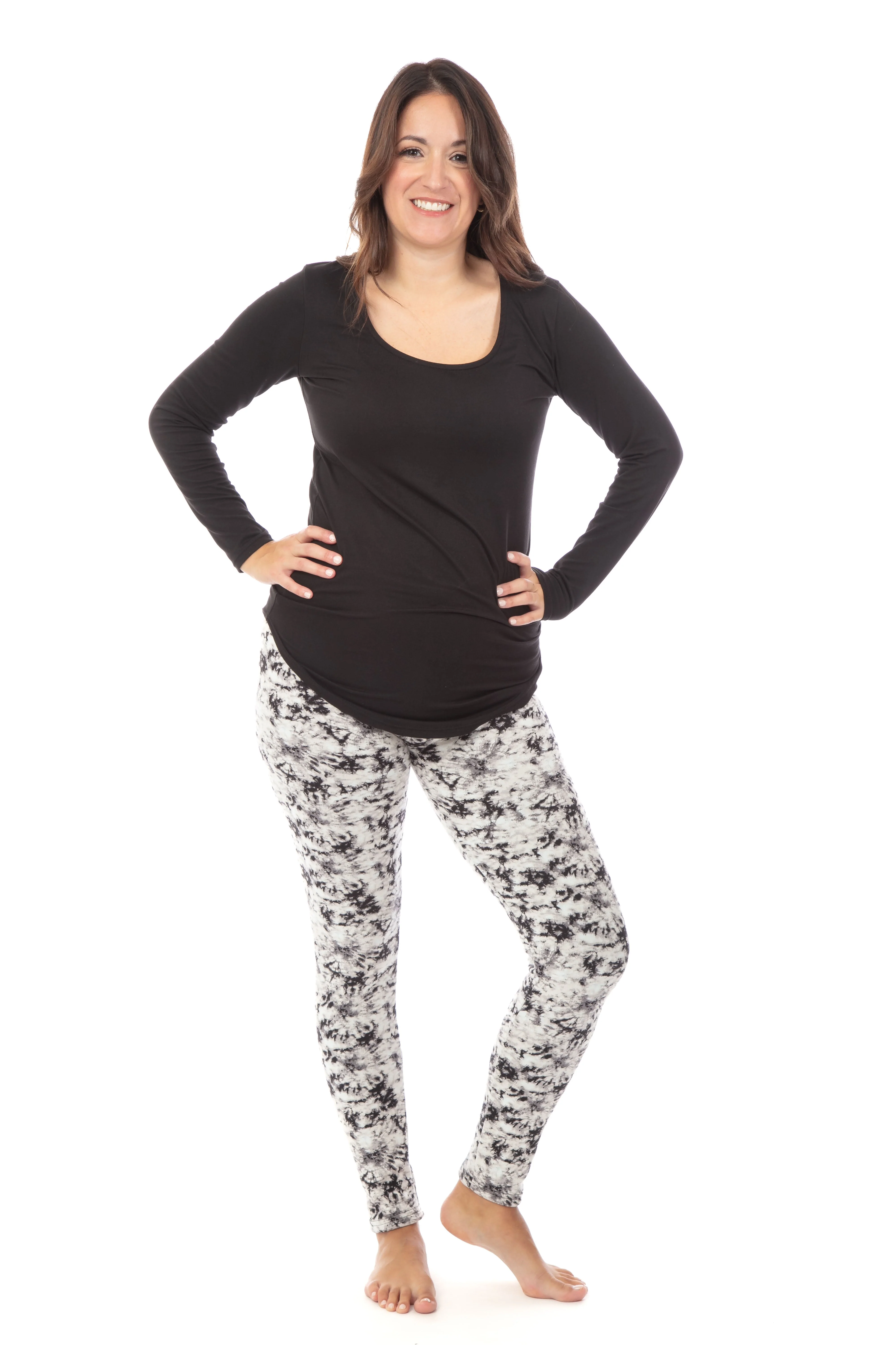 B&W Dye - Cozy Lined Leggings - Image 4