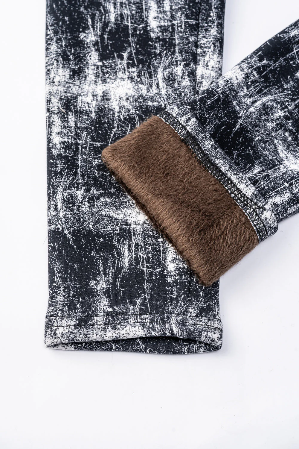 B&W Marbled - Cozy Lined Leggings - Image 5