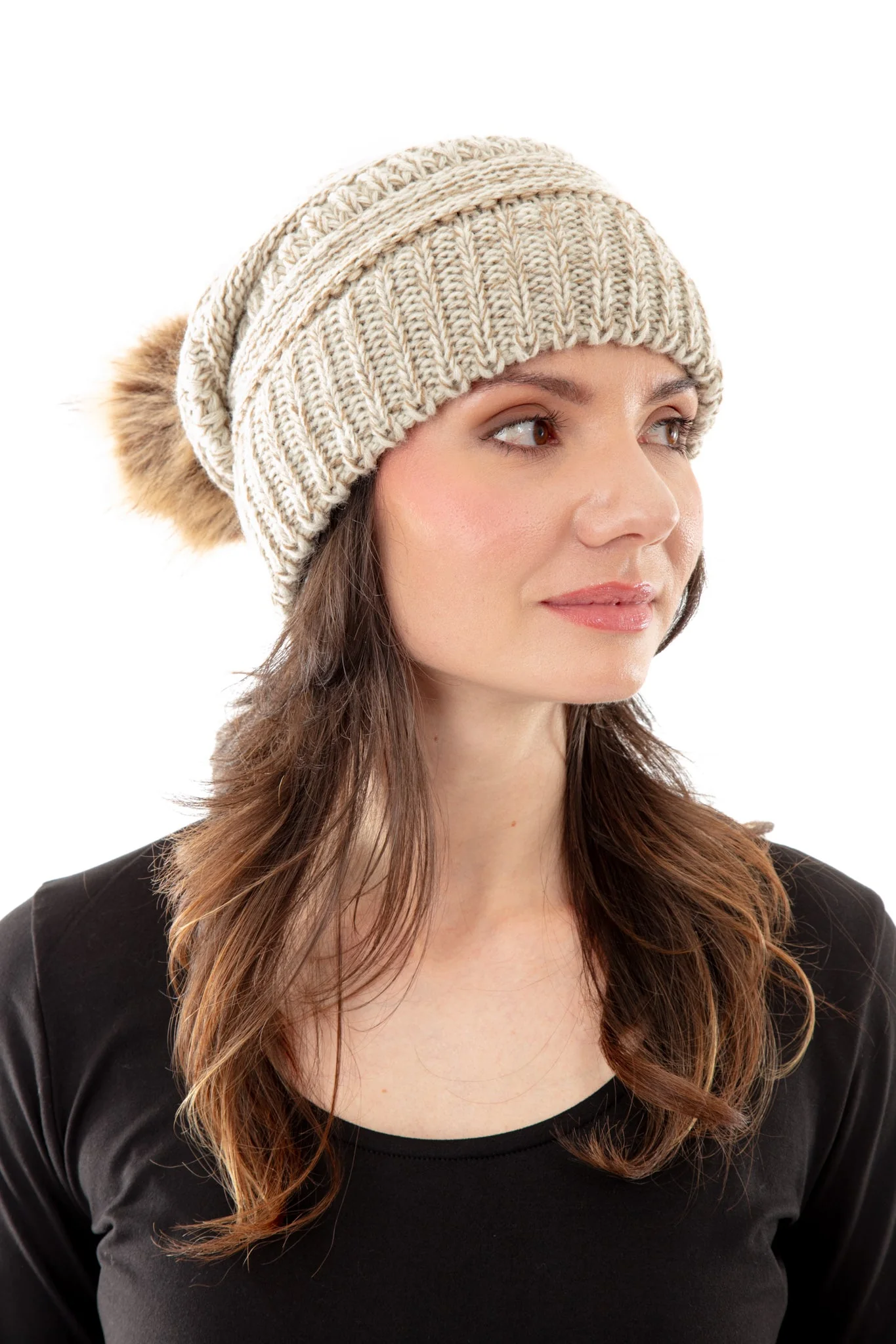 Beige - Cozy Slouchy Beanie - Image 3