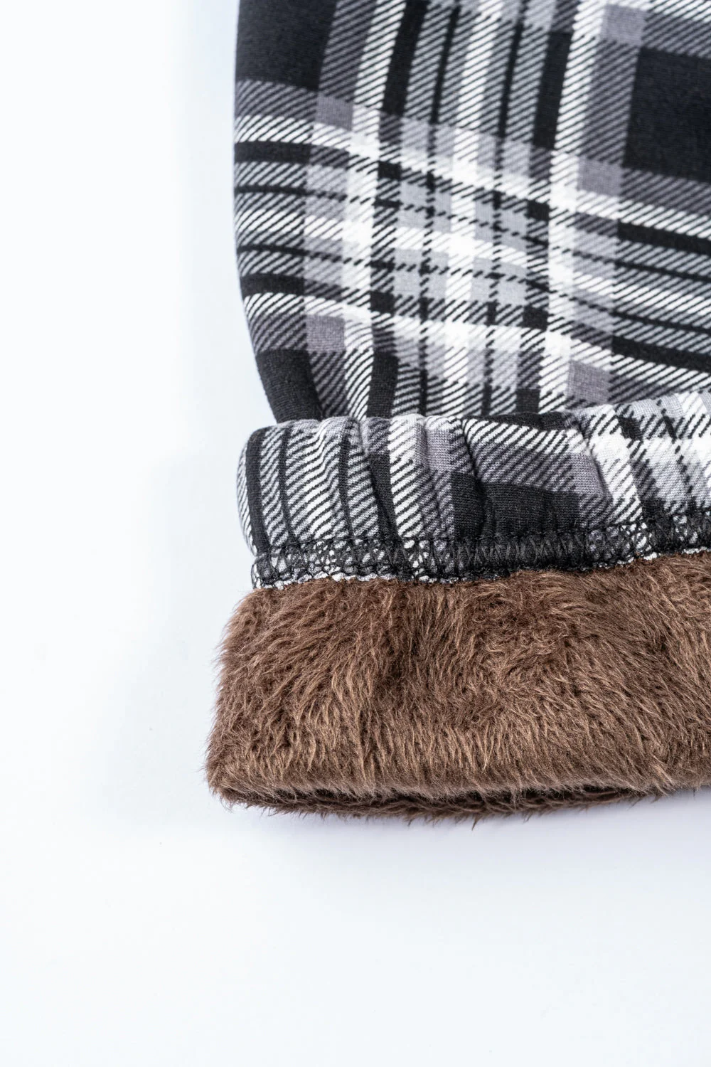 Black & White Tartan - Cozy Lined Leggings - Image 9