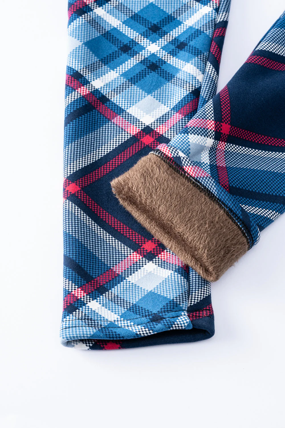 Blue & Fuchsia Squares - Cozy Lined Leggings - Image 6