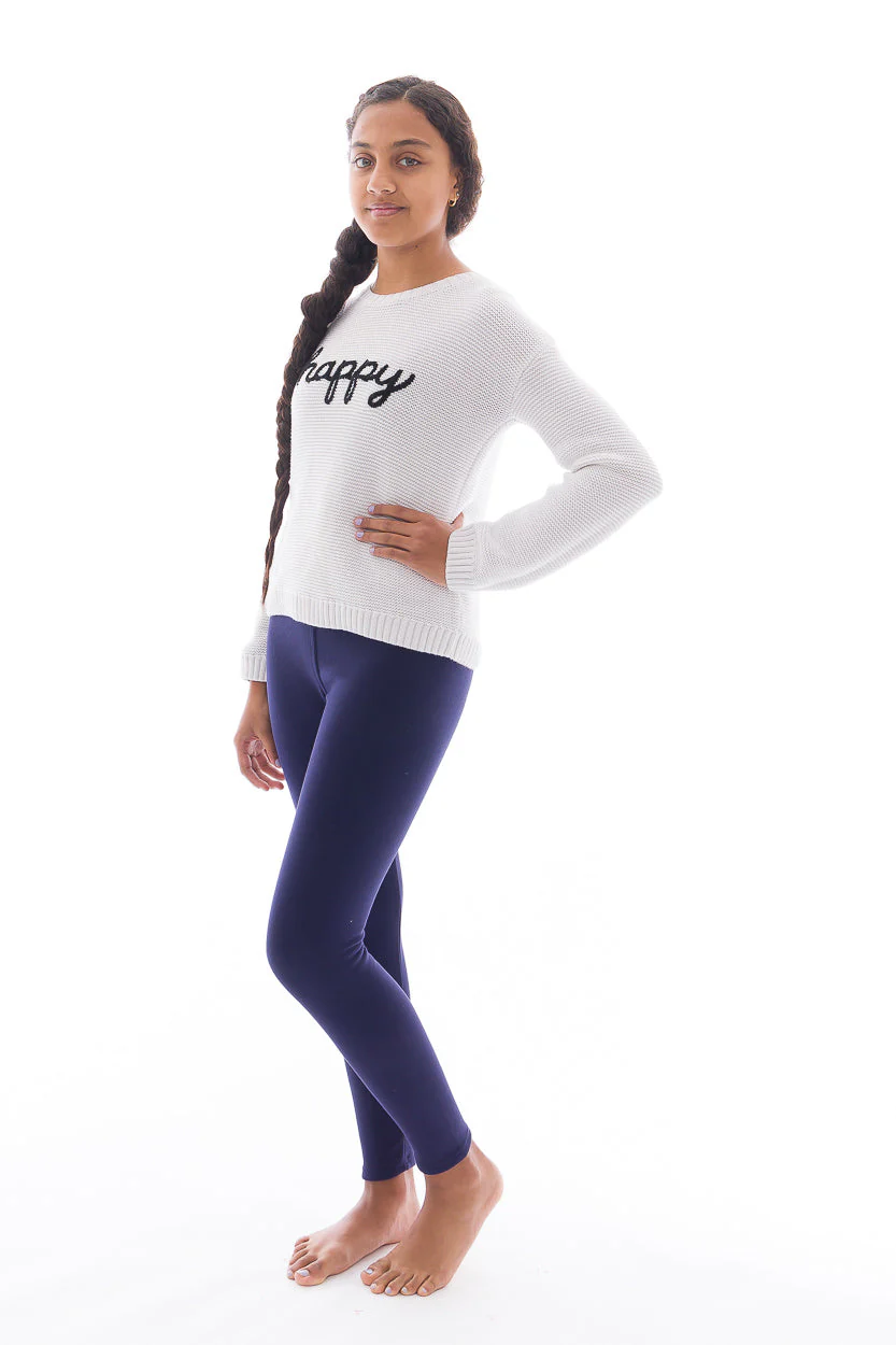Navy Kid's - Cozy Lined Leggings - Image 7