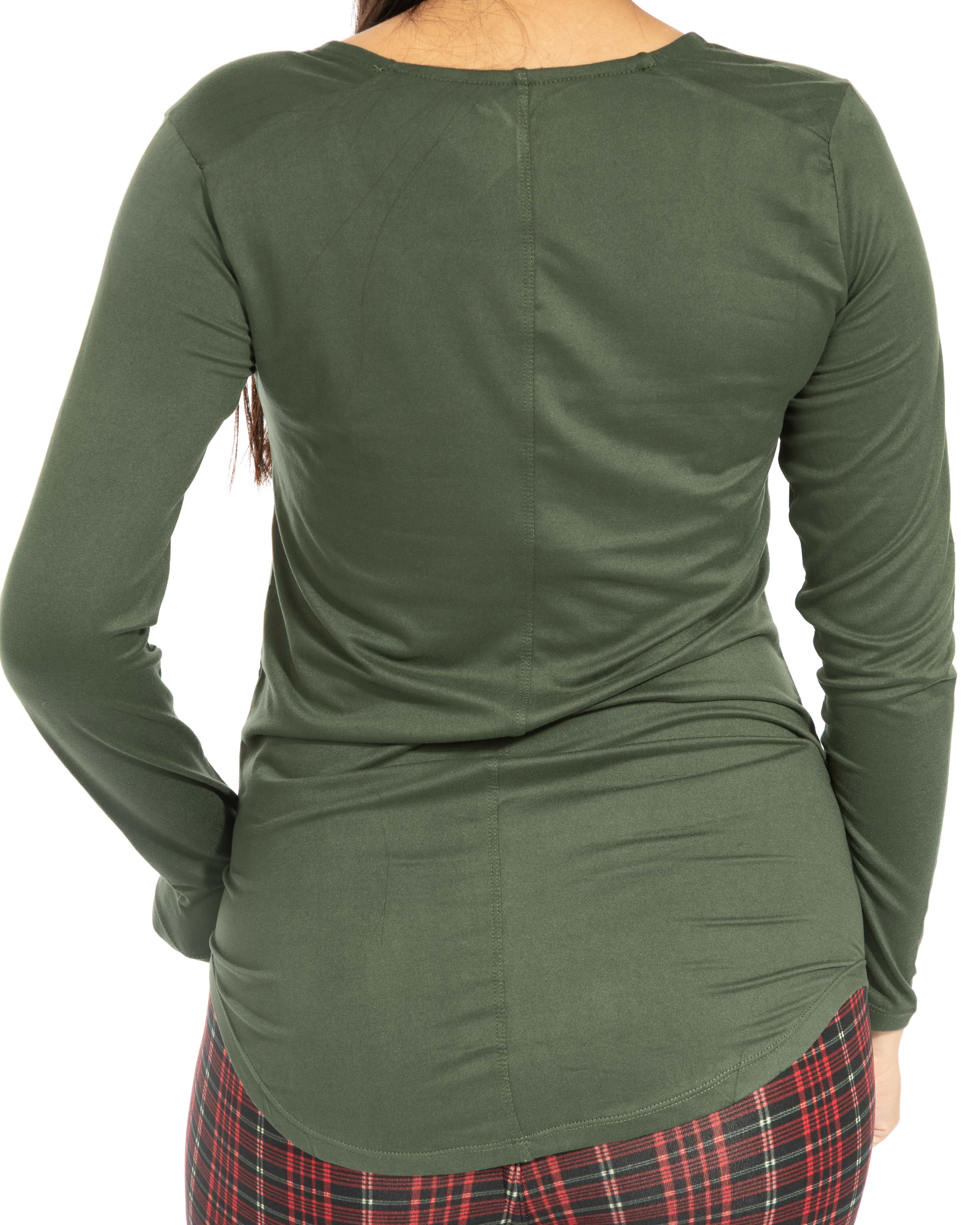 Deep Green - Long Sleeve Tunic Top - Image 3