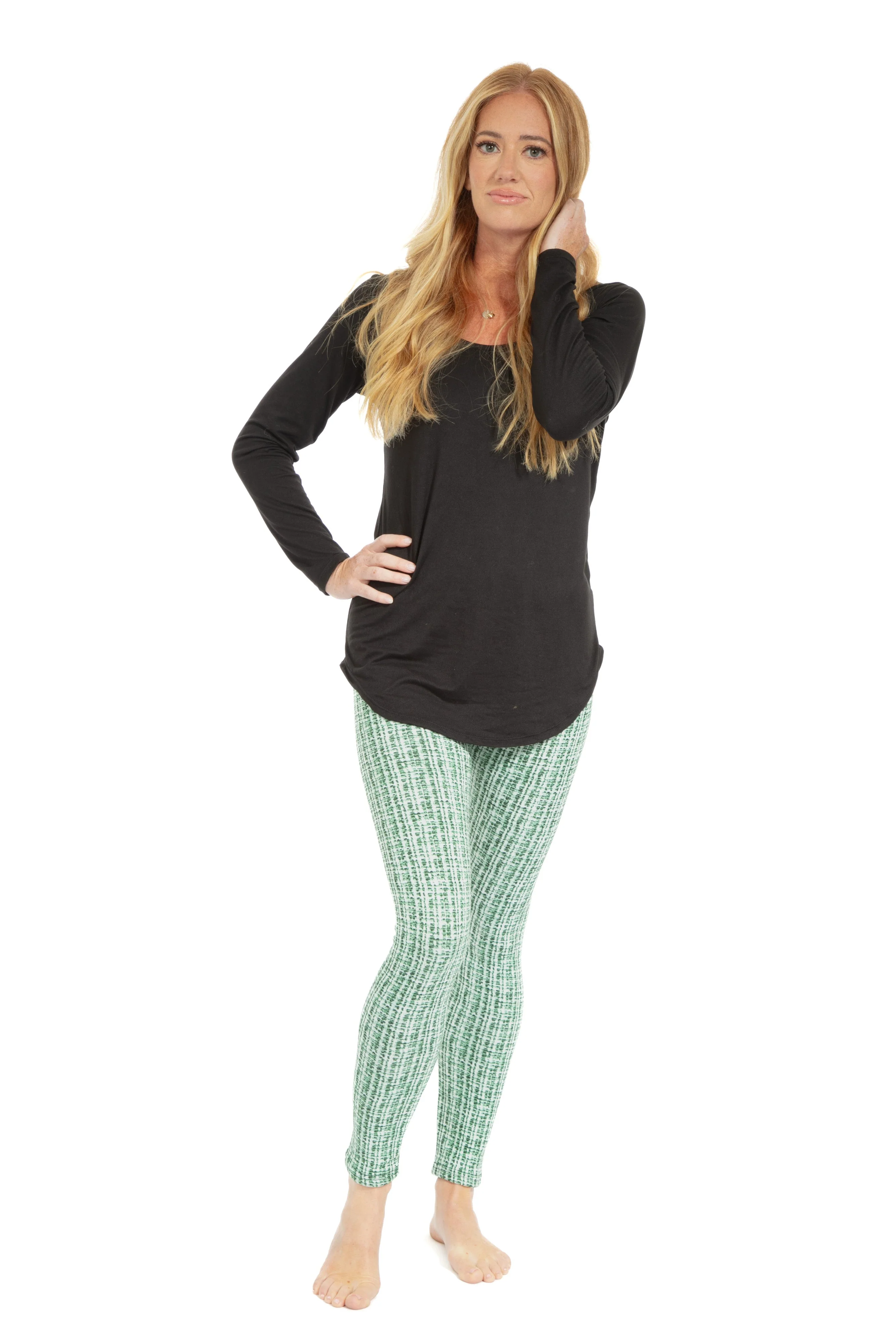 Green Design - Cozy Lined Leggings - Image 2