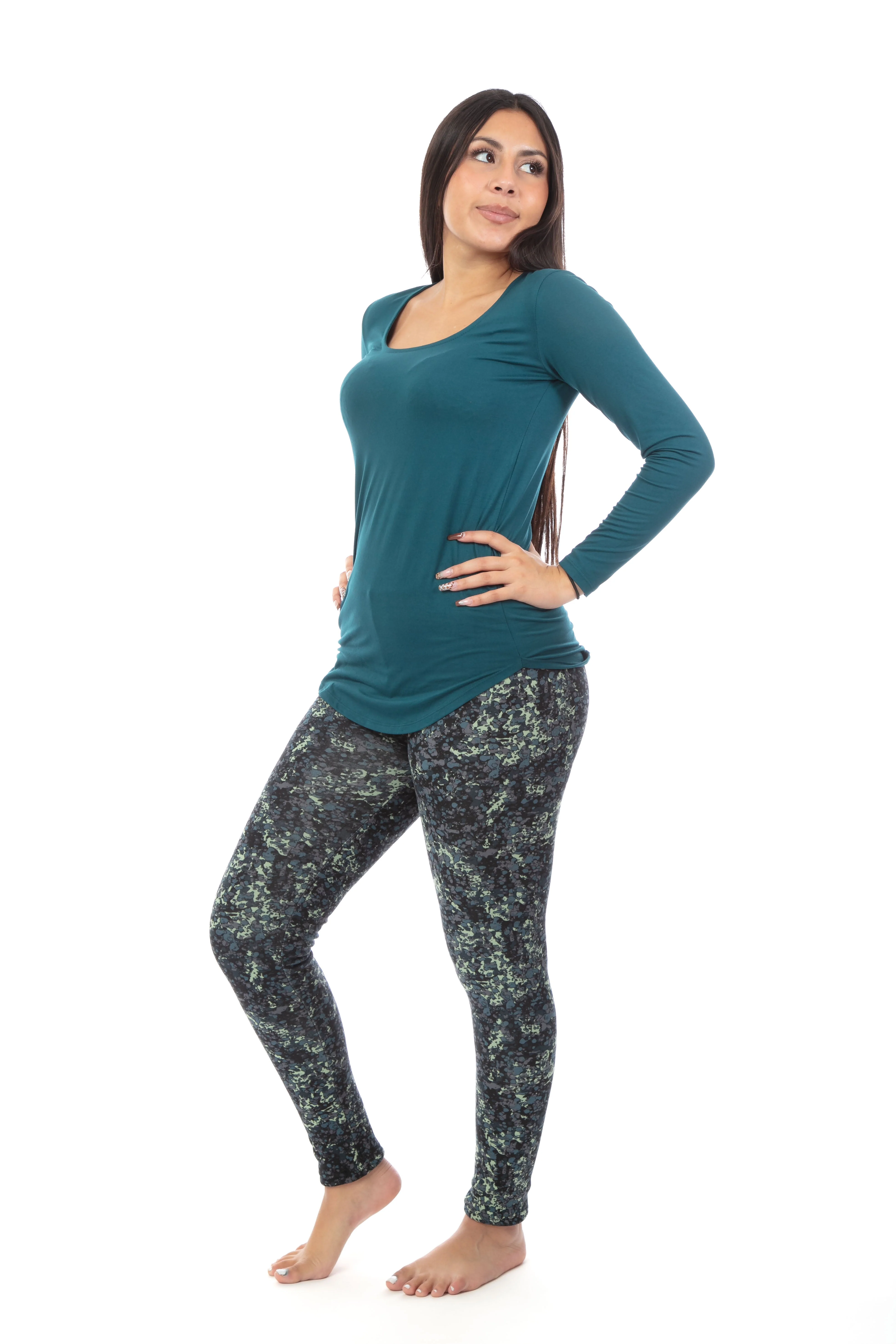 Green Shades - Cozy Lined Leggings - Image 3