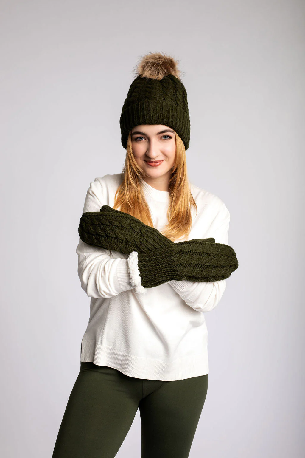 Green - Cozy Lined Mittens - Image 4