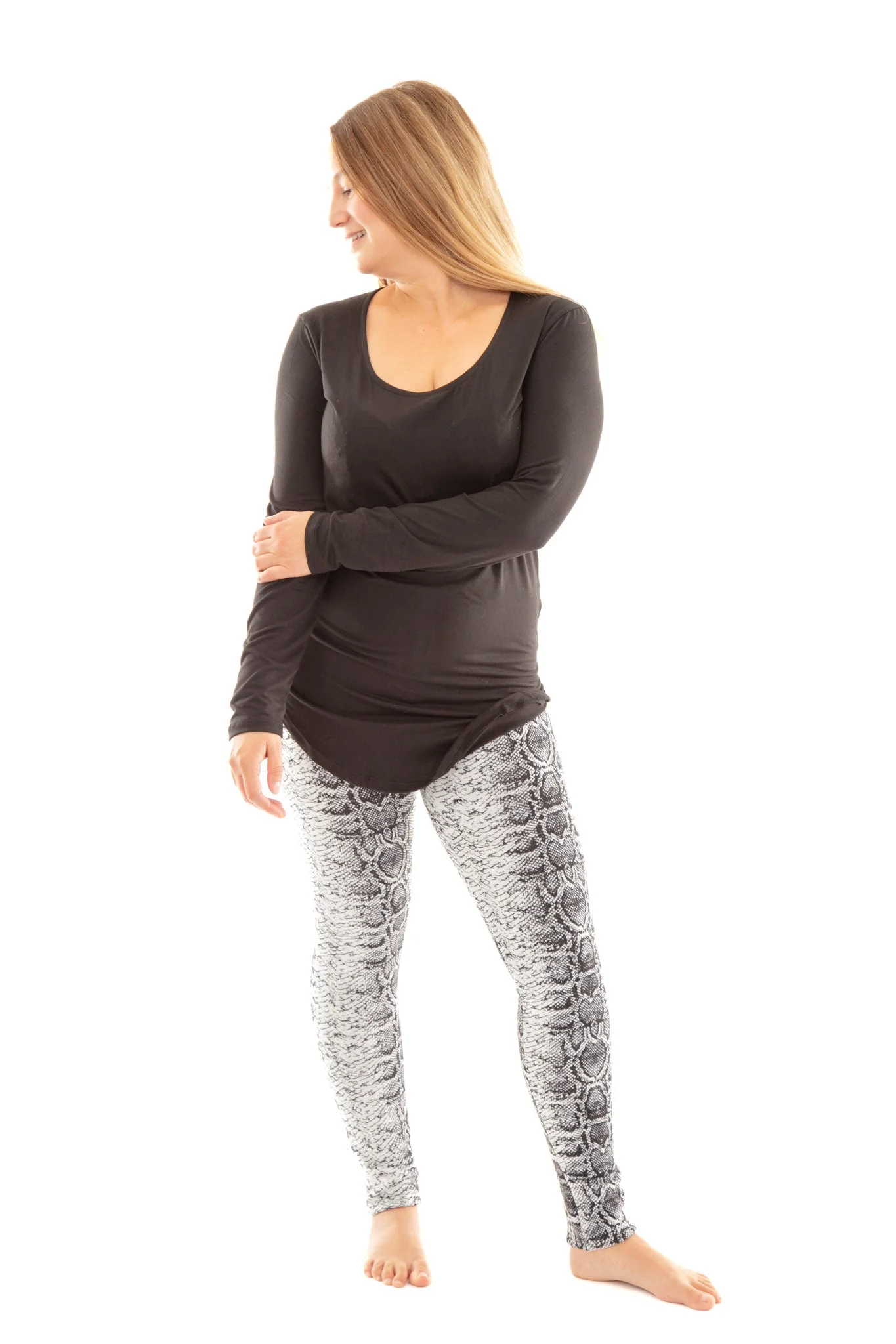 Light Gray Snake - Cozy Lined Leggings - Image 4