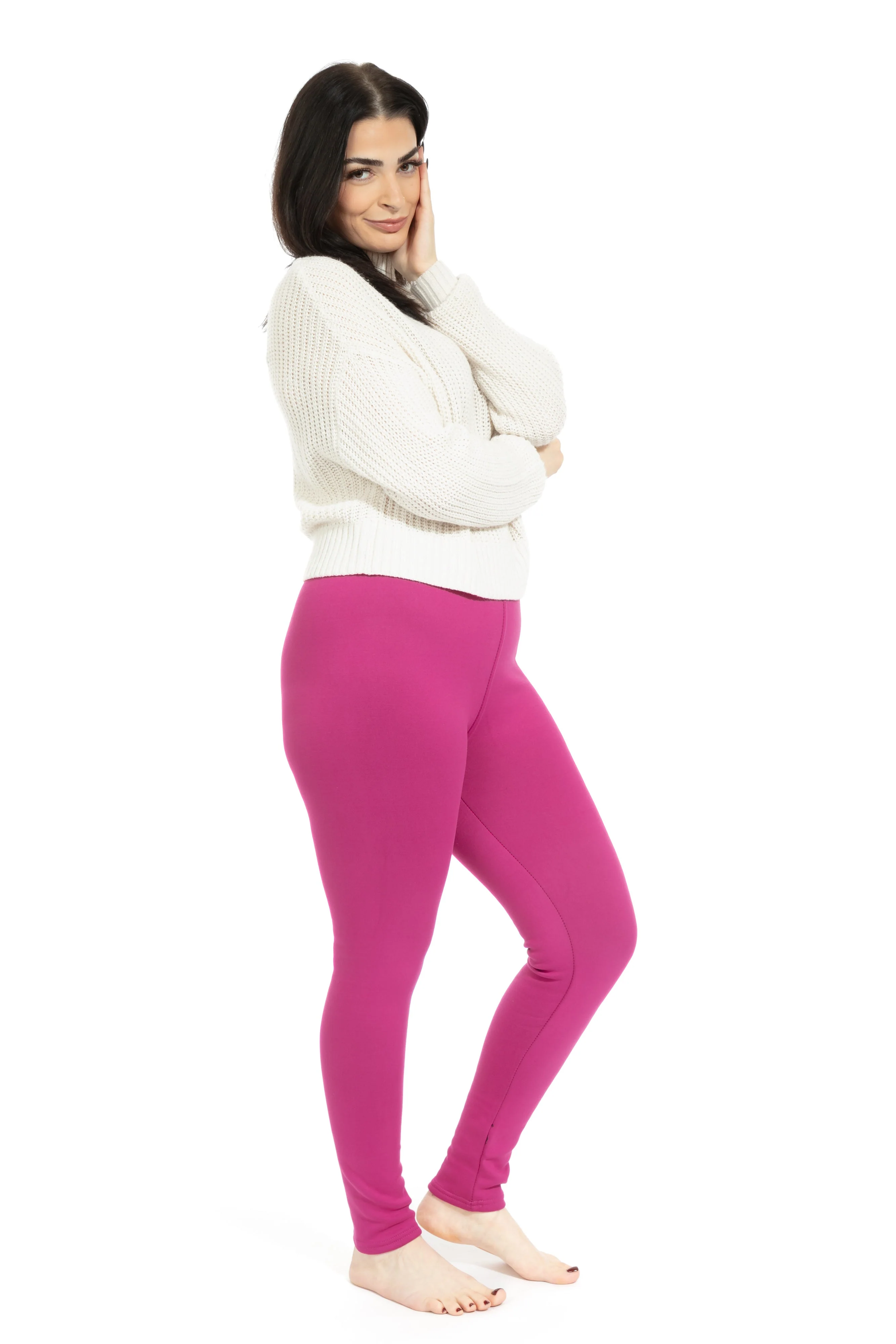 Magenta - Cozy Lined Leggings - Image 8