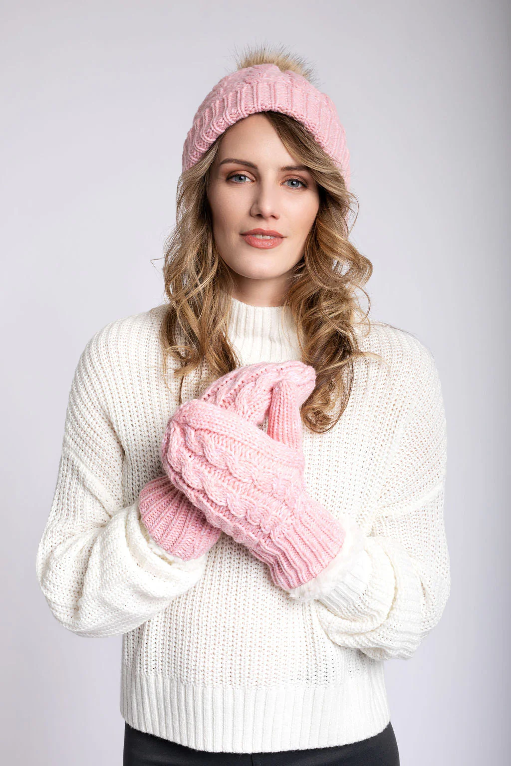 Pink - Cozy Lined Mittens - Image 3