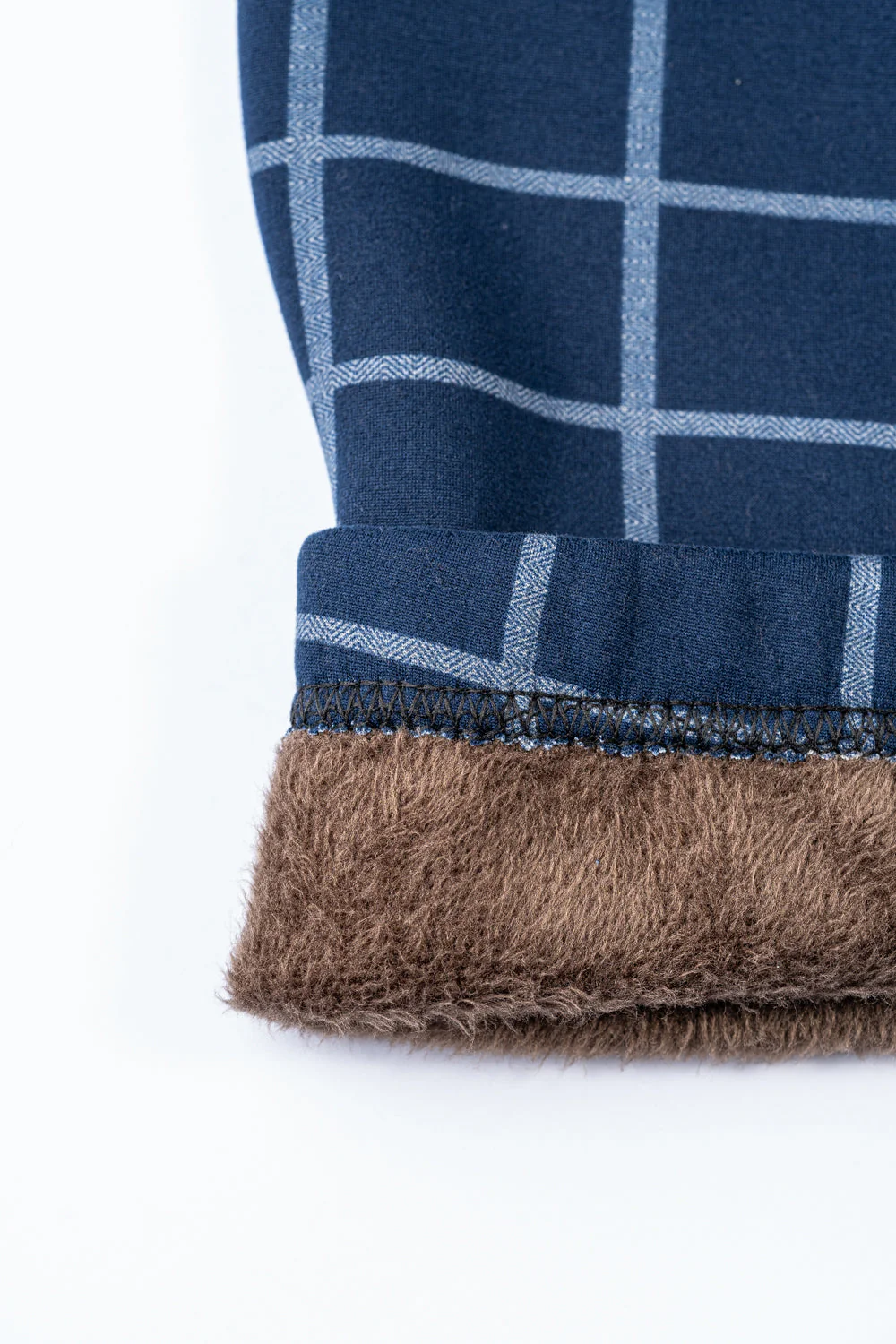 Navy Check - Cozy Lined Leggings - Image 8