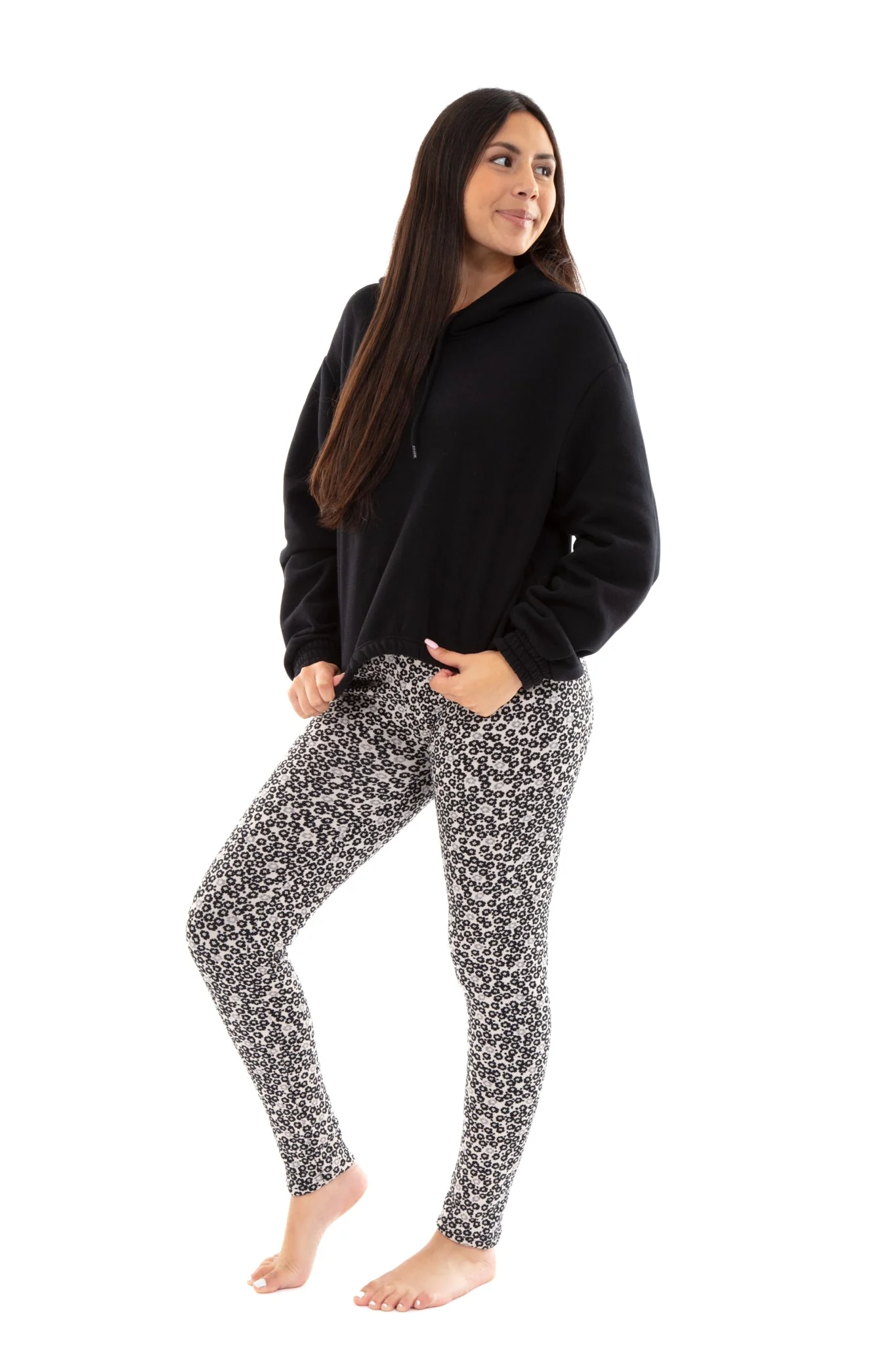 Petite G&B Flowers - Cozy Lined Leggings - Image 4