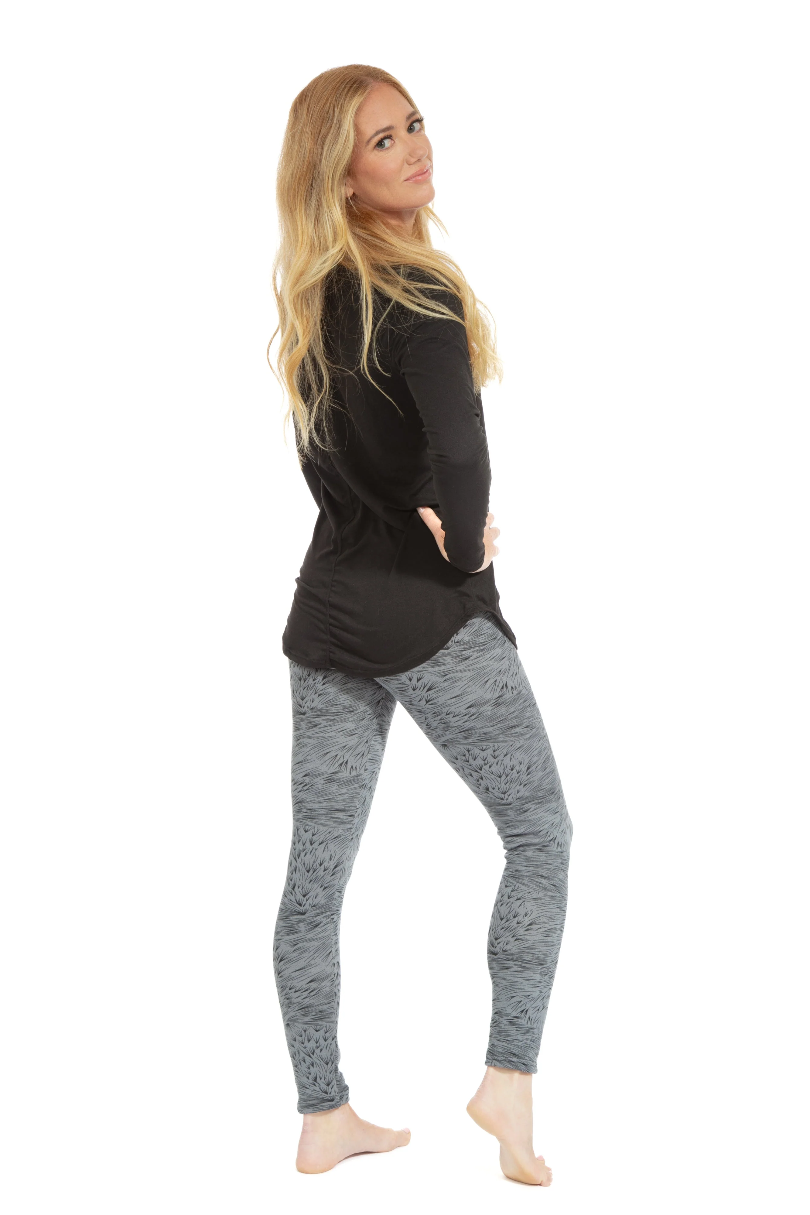 Printed Lines - Cozy Lined Leggings - Image 5