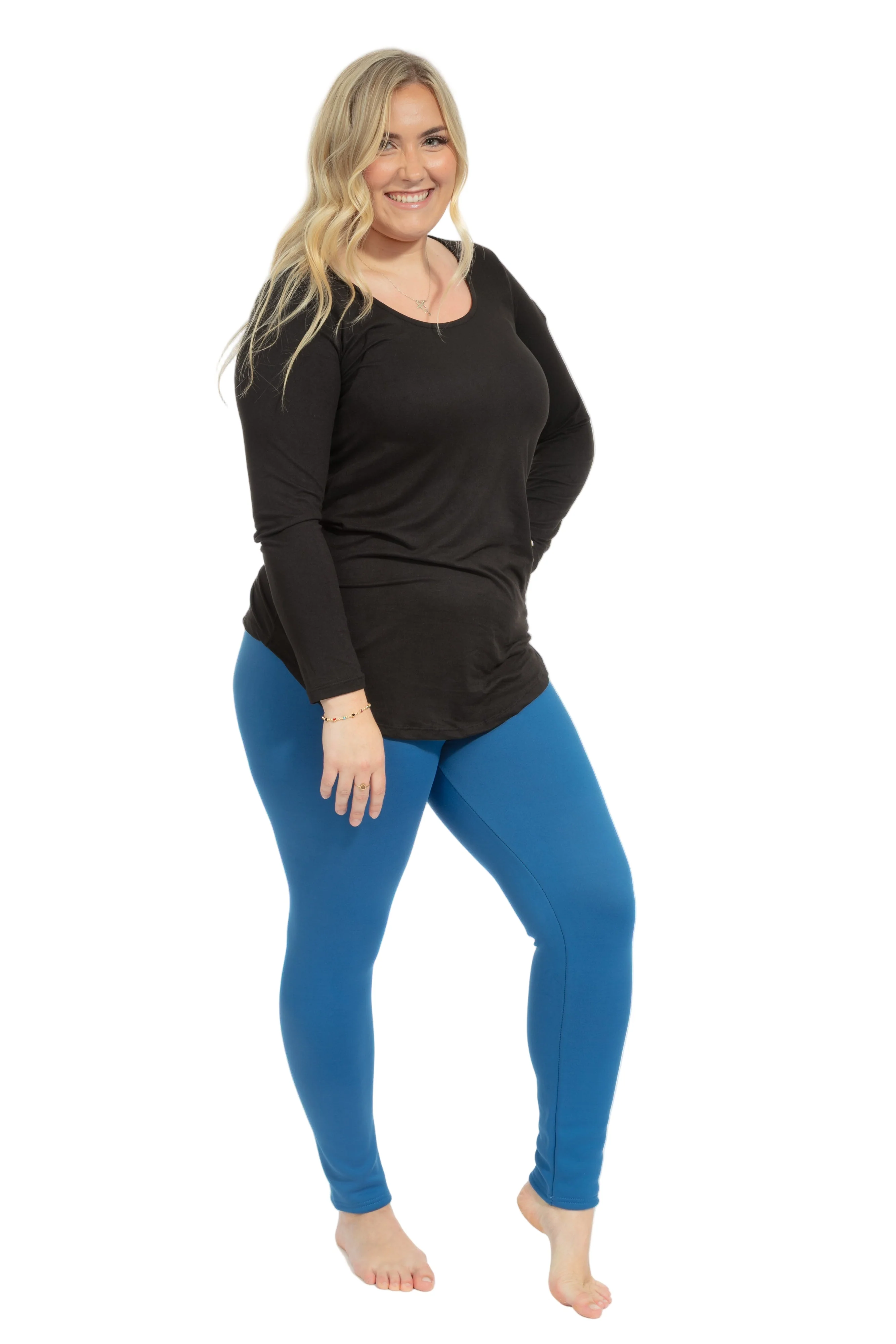 Royal Blue - Cozy Lined Leggings - Image 3