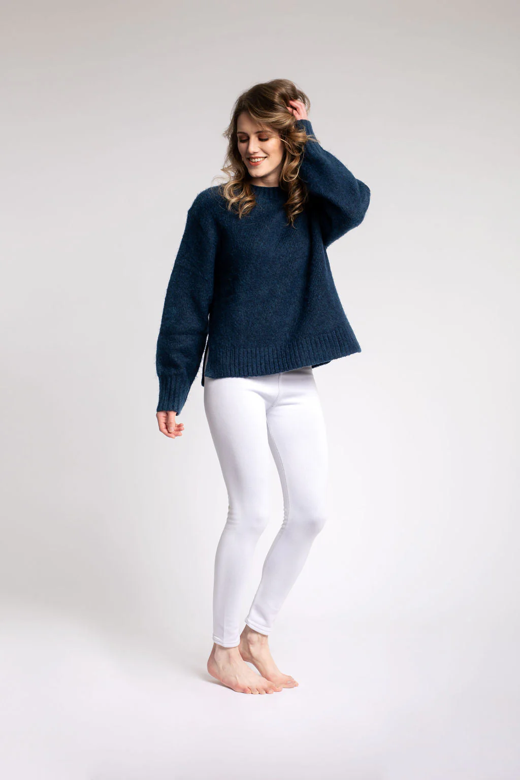 White - Cozy Lined Leggings - Image 3