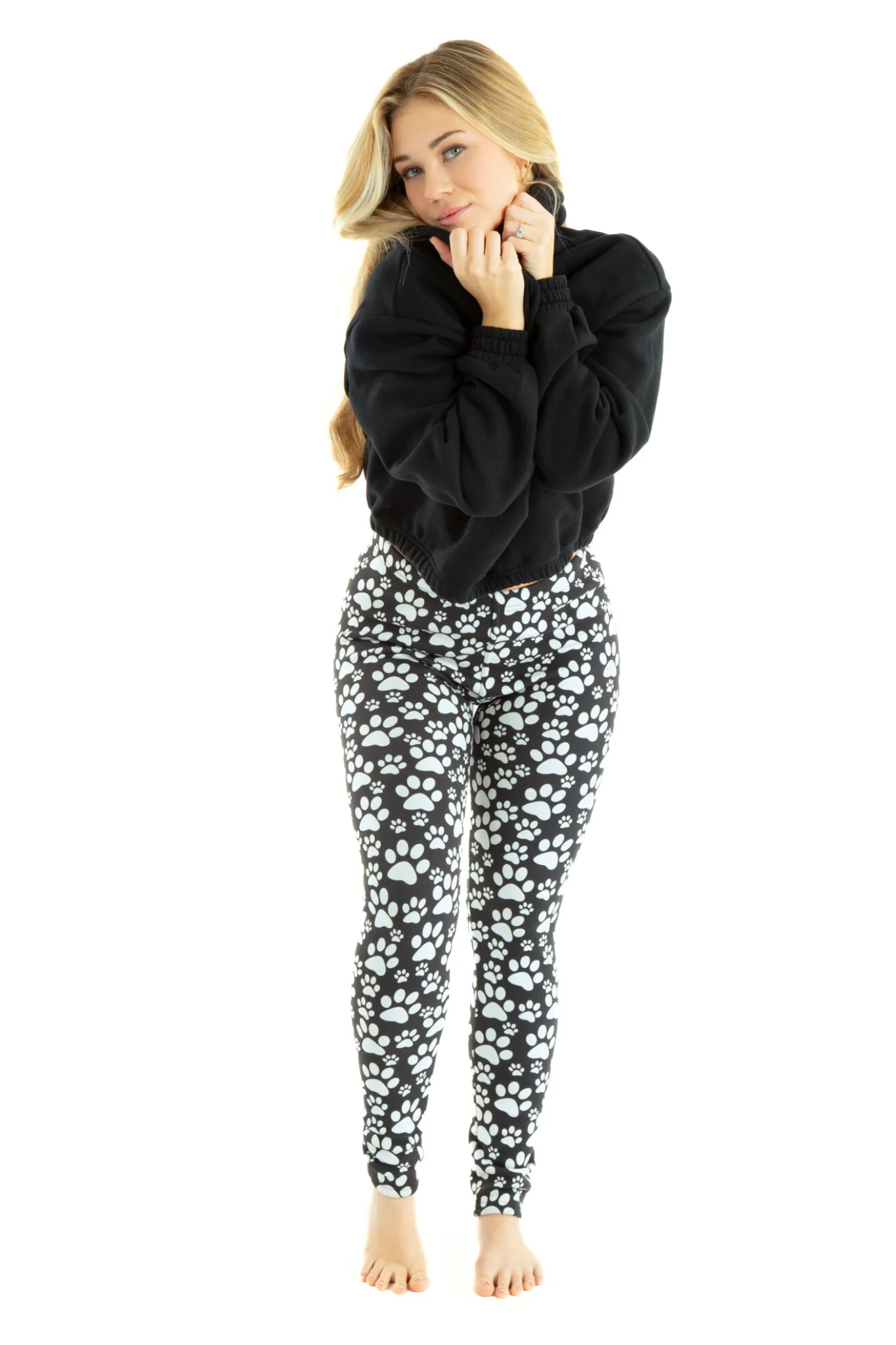 White Paws - Cozy Lined Leggings - Image 2